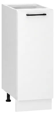 Produktbild von Küchenunterschrank 30 cm - Weiß glänzend - Universelle Frontmontage - ohne Arbeitsplatte - Soft-Close-Mechanismus