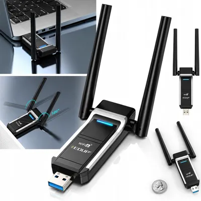 Zdjęcie produktu dla Karta sieciowa bezprzewodowa WiFi 6 adapter EDUP USB 3.0 Dongle 2.4Ghz 5Ghz