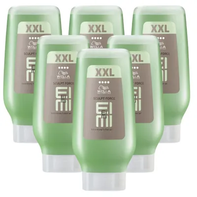 Produktbild von Wella EIMI Sculpt Force XXL Flubber Gel 6 x 250ml Extra Stark Glanz UV Schutz Haargel