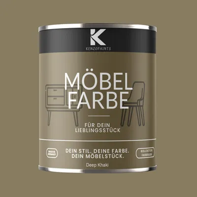 Produktbild von Kenzopaints 750ml Möbelfarbe Möbellack Buntlack Farbraum - Deep Khaki