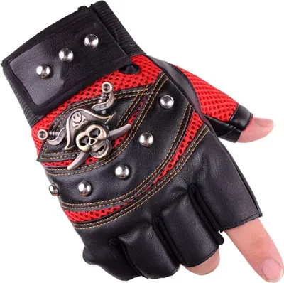 Produktbild von Herren Fingerlose Handschuhe in Schwarz / Rot KP37690
