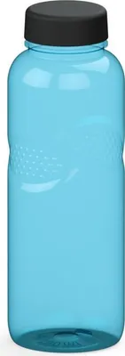 Produktbild von Trinkflasche Carve 'Refresh' 700 ml - BPA frei und auslaufsicher Wasserflasche für Schule, Sport und Freizeit - transparent-blau/schwarz