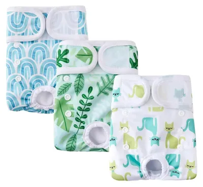 Image de Couches lavables pour chiennes, lot de 3