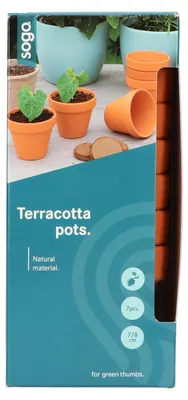 Produktbild von 6,8 x 8 cm Terracotta Töpfe (7 Stück) | Anzuchttöpfe von Sogo