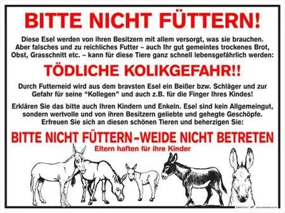 Produktbild von Hinweisschild - Bitte nicht füttern - Gr. ca. 40 x 30 cm - 308897
