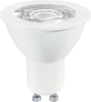 A single LED light bulb on a white background.