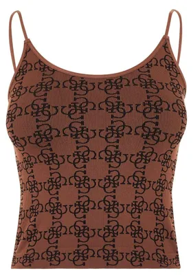Immagine prodotto di Guess - Top da donna, a costine, aderente GT21246 (XS-S) (marrone)