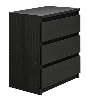 Immagine prodotto di Comodino moderno con 3 cassetti – Loft nero