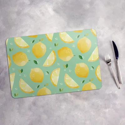 Produktbild von Tischset 4x45x30 cm Platzset Tischmatte Platzmatte Untersetzer - Tropisch Früchte Zitrone