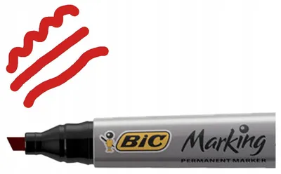 Produktbild von BIC Permanentmarker Rot mit Keilspitze, langlebig
