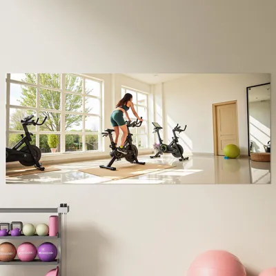 Produktbild von Ganzkörperspiegel 245x100cm, Fitnessraum Spiegel, Wandspiegel, Tanzspiegel, Gehärtetes Glas, Rahmenlos