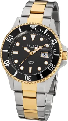 Produktbild von Regent Uhr Uni F-1285 Analog, Quarz, Edelstahl, Gold plattiert