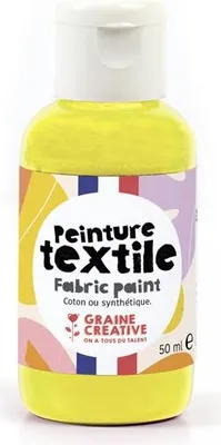 Image de Peinture Textile Jaune 50ml - Graine Creative