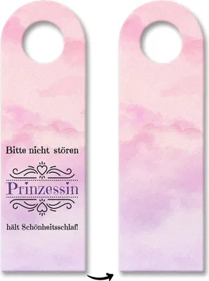 Produktbild von Bitte nicht stören Prinzessin hält Schönheitsschlaf Türhänger in rosa