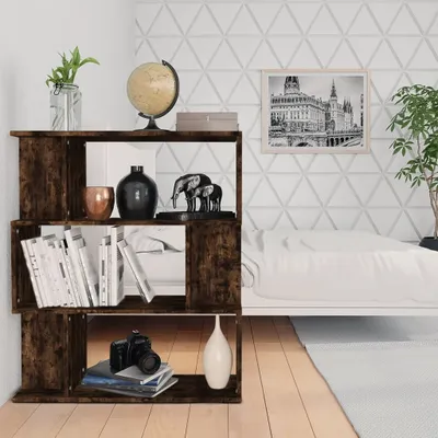 Image de Maison Exclusive - Bibliothèque/séparateur de pièce Chêne fumé 80x24x96 cm Matériau dérivé du bois
