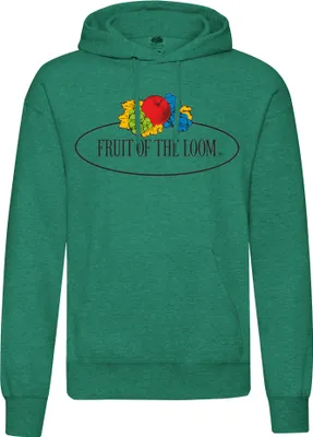 Produktbild von Fruit of the Loom Kapuzenpullover mit Vintage-Logo Farbe: retro grün meliert - Vintage-Logo groß Größe: L