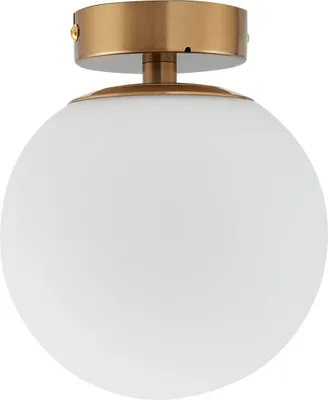 Produktbild von Lucande Deckenlampe Bidolo, messingfarben, Glas, 15 cm, IP44