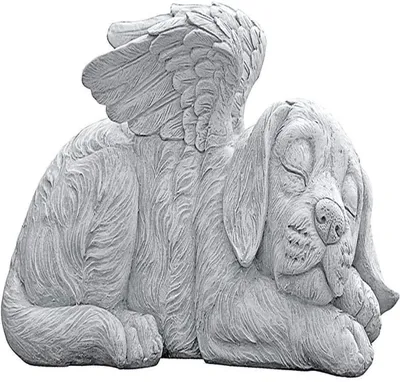 Produktbild von 1-teilige Engelshund-Gartenstatue aus Kunstharz, Außendekoration, Gartenornament