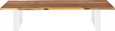Produktbild von Sitzbank Baumkante 200 cm Cognac massiv Akazie weiß ESRA