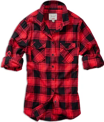 Produktbild von Brandit Flanellhemd Damen Amy Flanell Checkshirt schwarz/rot S