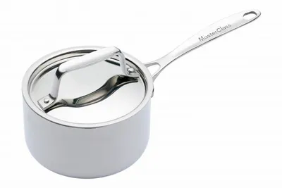 Produktbild von Kitchencraft Master Class Mcminisau Kasserolle inkl. Deckel, Edelstahl, 9 cm Durchmesser, Induktionsherd-geeignet