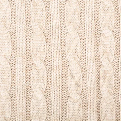 Produktbild von Strickstoff Meterware Zopfmuster Viskose beige – schwere Qualität, 140cm