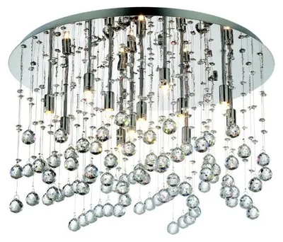 Image de Plafonnier chromé MOONLIGHT cristal 15 ampoules