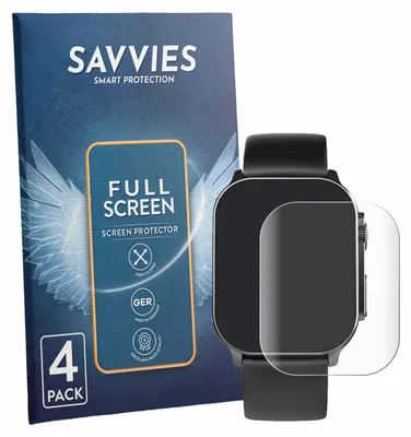 Produktbild von 4x Savvies Fullscreen Schutzfolie für Poounur KW281A 2.01" Displayschutz Folie Fullcover Klar Transparent