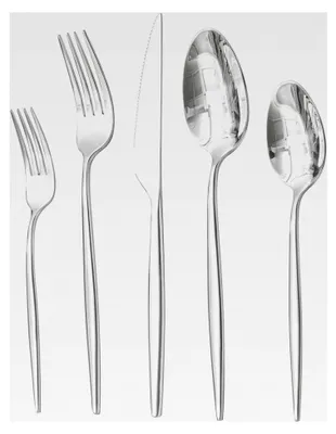 Produktbild von Besteckset für 6 Personen, 30-teiliges Edelstahlbesteck aus hochwertigem 18/10, Essbesteck mit Gabeln, Messern und Löffeln, geeignet für Restaurant, Hochzeit, spülmaschinenfest (Silber)