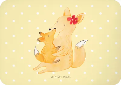 Produktbild von Mr. & Mrs. Panda Kühlschrankmagnet Fuchs Mama - Gelb Pastell - Geschenk, Schoß, Tochter, haftmagnet, magnet, Muttertag, zettelhalter, Mutter, whiteboardmagnet