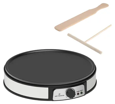 Obrázek produktu pro Just Perfecto JP-CRP32: Elektrický palačinkovač a grilovací deska – nepřilnavý palačinkovač 30 cm, 1000 W