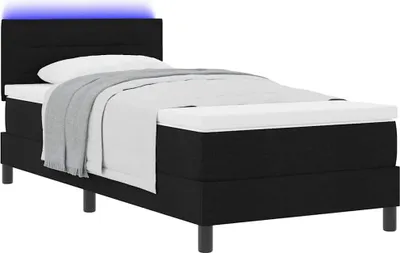 Obrázok produktu pre Posteľ s pružinovým rámom s matracmi Čierna 90 x 200 cm látka