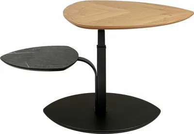 Produktbild von Couchtisch höhenverstellbar Cindi 110x47x70 Echtholz Wildeiche/Schwarz