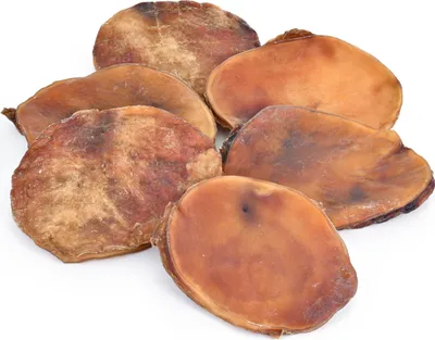 Produktbild von Kaureks Natur Rinderkopfhautplatten 1000g, Kopfhaut Stangen für Hunde, wie Rinderknochen