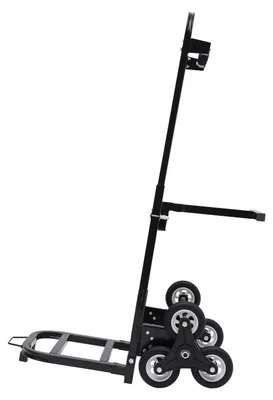 Immagine prodotto di Carrello saliscale - Carrello pieghevole - 6 ruote - Manico regolabile in altezza - Portata 210 kg - Nero