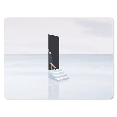 Produktbild von MuchoWow® Mauspad Mousepad Frau - Treppe - Abstrakt - Tür 23x19 cm - Mousepads - Maus Mat - Pad - Mausunterlage - Schreibtischunterlage - Mauspad