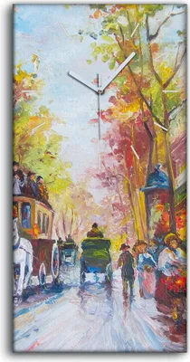 Produktbild von Leinwand Wanduhr Wandkunst Uhr Geräuschlos Kunstdruck 30x60 Gemälde Paris - weiße Hände