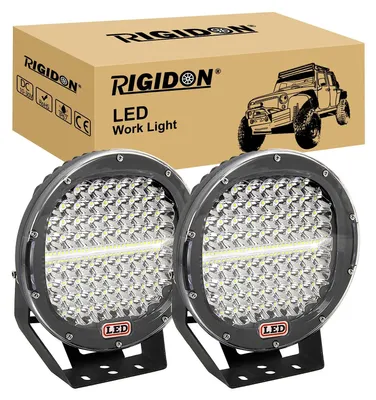Zdjęcie produktu dla 2 sztuki reflektorów LED okrągłych, średnica 9 cali, moc 294W, do użytku jako światła robocze i oświetlenie drogowego, napięcie 12V/24V