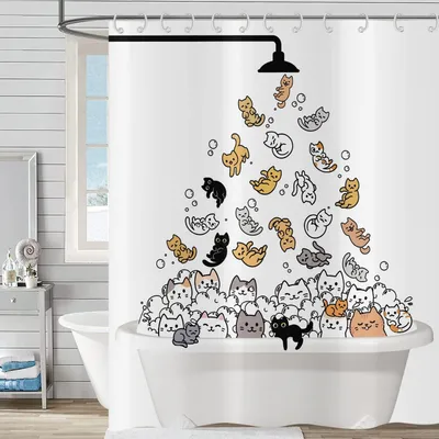Immagine prodotto di Tenda da doccia, 180 x 200 cm, in poliestere, impermeabile, per il bagno