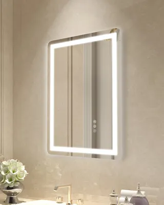 Productafbeelding van LED-spiegel voor de badkamer, make-upspiegel, 3 kleuren, wandmontage, 50x70 cm