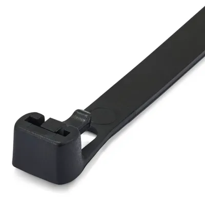 Produktbild von Kabelbinder wiederlösbar 200 x 7,6 mm Schwarz 1000 Stück Industriequalität Polyamid 6.6