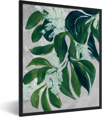 Produktbild von MuchoWow® Gerahmtes Poster Blätter - Farbe - Pflanzen - Grün 30x40 cm - Poster mit Schwarzem Bilderrahmen Wandposter Rahmen Foto Bilder - Wanddeko - Kunstdrucke