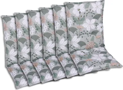 Produktbild von GO-DE Textil, Sesselauflage Mittellehner, 6er-Set, Farbe: grün, Maße ca.: 108 cm x 50 cm x 6 cm