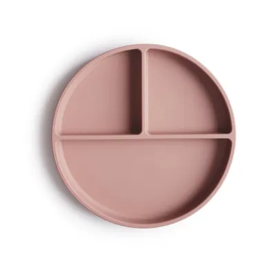 Produktbild von Mushie Baby Silikon Teller Suction Plate mit Saugfuß (Puderrosa)
