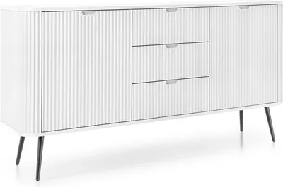 Produktbild von FURNLUX Anrichte Zova Weiss Und Schwarz 168cm / Hauptfarbe: Weiß / Abmessungen: 168 x 87 x 39 cm