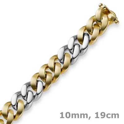 10mm-Panzerarmband-750-Gold-bicolor-19cm