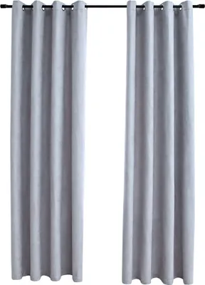 Immagine prodotto di vidaXL Tende oscuranti con occhielli in metallo 2 pz. Grigio 140x245cm
