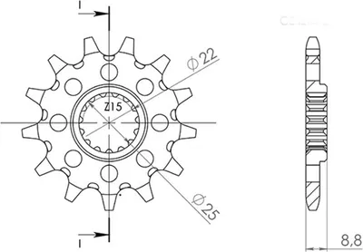 Immagine prodotto di Pignone Passo 520 - Z 14 Denti (Dis.73301)