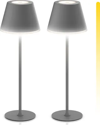 Produktbild von Brandson LED Tischlampe Set, Tischleuchte, Nachttischlampe, Schreibtischlampe, Leselampe, dimmbar, Touch, Akku, Tischleuchte kabellos usb aufladbar, warmweiß, neutralweiß, kaltweiß, 2er Set