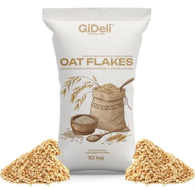 Produktbild von Haferflocken 10kg Zart Naturrein Müsli Porridge Backen Tierfutter Vegan GiDeli